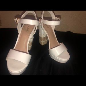 White Aldo high heels